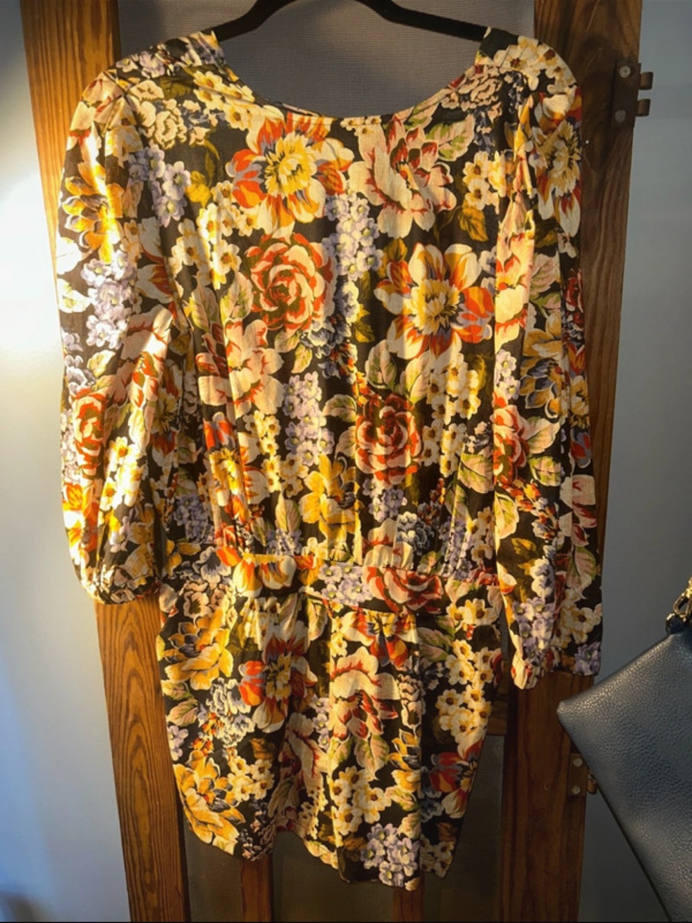 Olivaceous Long-Sleeve Floral Romper